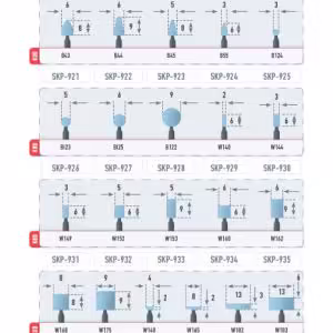 Gesswein 3mm Saplı Zirkonyumlu Mavi Spiral Taş Ölçü Tablosu